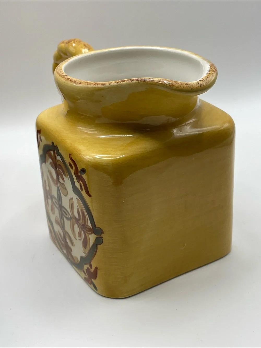 Artimino Tuscan Countryside Sienna Creamer, SugarJar (No Lid) with Metal Holder
